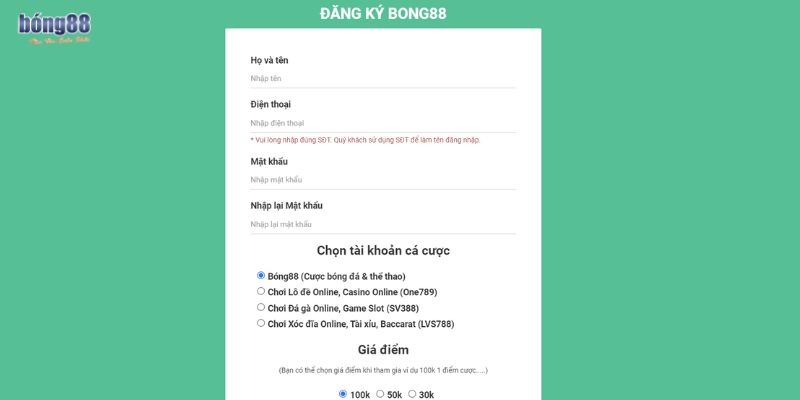 Hướng dẫn 4 bước chi tiết đăng ký Bong88 nhanh gọn lẹ  1 Đăng ký Bong88 với 4 bước